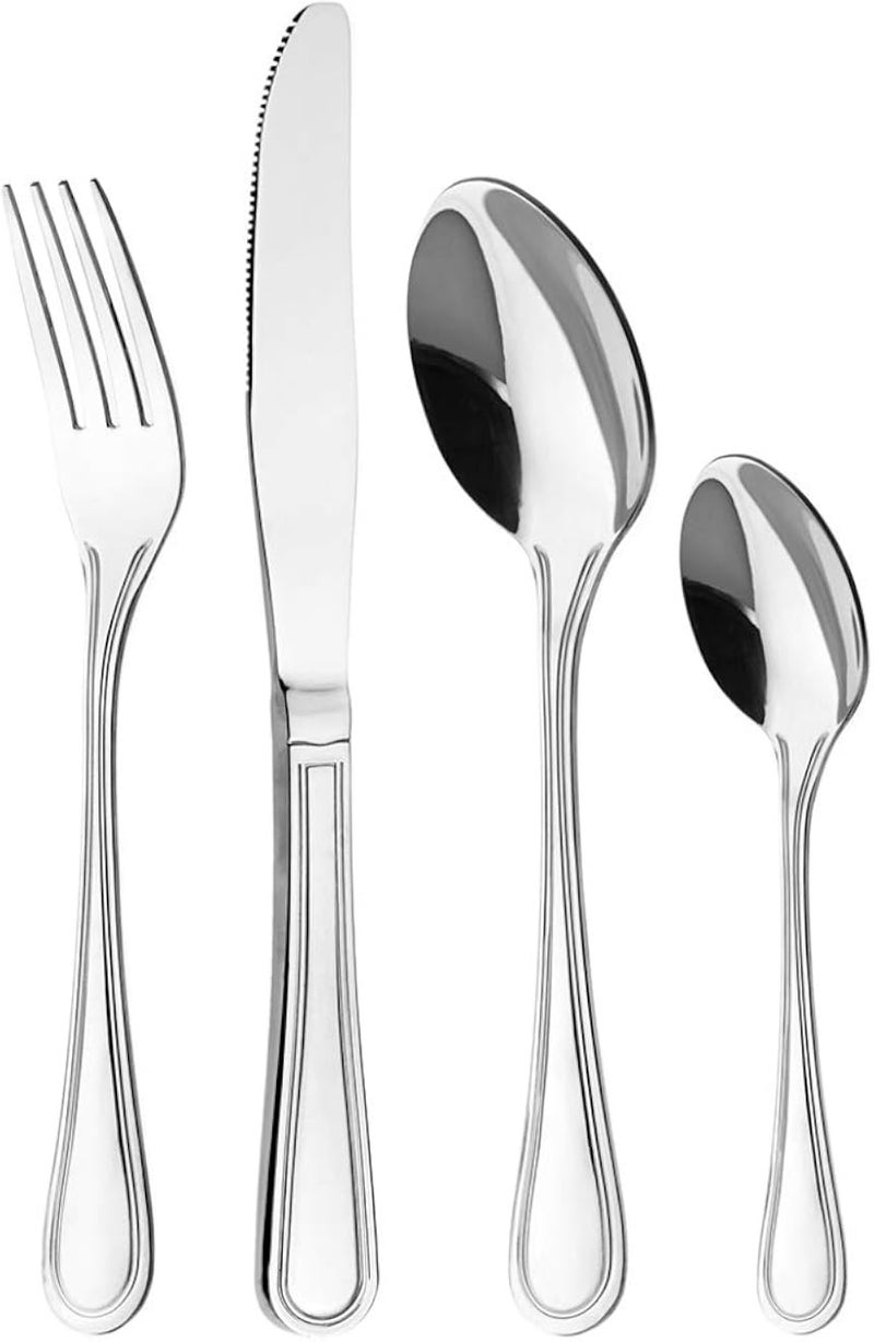 Otto Koning Frankfurt 16-Piece Stainless Steel Cutlery Set, Highly Polished, Cutlery for 4 People, Classic and Simple Design